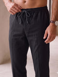 Men’s Cotton Drawstring Casual Trousers | Comfortable Regular Fit Pants