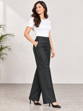 Women’s Black Cotton Twill High-Waist Wide-Leg Trousers