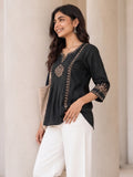 Women’s Rayon Embroidered Peplum Top –Ethnic Casual Wear with 3/4 Sleeves
