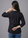 Vida Loca White Color Cotton Linen Fabric Women Tops