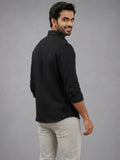 Men's White Self-Design Pure Cotton Straight Kurta | Mandarin Collar | Full Sleev