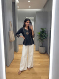 Women’s Rayon Embroidered Peplum Top –Ethnic Casual Wear with 3/4 Sleeves