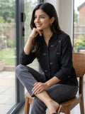 Women’s  Floral Embroidered Cotton Casual Shirt