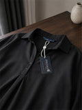 Women’s Black Viscose Shirt Style Top | Collared Neck Full Sleeve Relaxed Fit Tunic | Elegant Casual Wear
