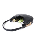 Women’s Black PU Leather Hobo Shoulder Bag | Stylish Casual Handbag with Adjustable Strap