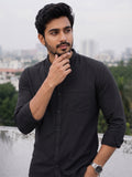 Men's White Self-Design Pure Cotton Straight Kurta | Mandarin Collar | Full Sleev