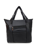Women’s Black PU Leather Tote Handbag | Stylish Spacious Shoulder & Carry Bag with Multiple Pockets