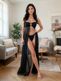 Women’s Sheer Babydoll Nightdress with Ring Detail and Side Slit ( RDB16 )
