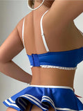 Women’s  Bow-Detail Lingerie Set with Ruffle Trim and Mini Skirt