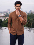 Men's White Self-Design Pure Cotton Straight Kurta | Mandarin Collar | Full Sleev