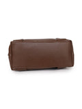 Women’s Brown PU Leather Tote Handbag | Spacious Shoulder & Carry Bag with Multiple Pockets
