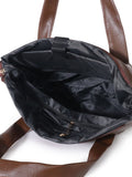 Women’s Brown PU Leather Tote Handbag | Spacious Shoulder & Carry Bag with Multiple Pockets