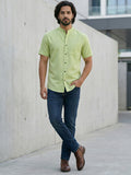 Vida Loca Half Sleeve Chinese collar Cotton Slim Shirt For men and Boys.