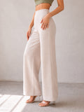 Women's Cotton Fabric High-Waist Wide Leg Palazzo Pants
