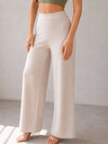 Women's Cotton Fabric High-Waist Wide Leg Palazzo Pants