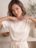 Vida Loca Cream Two Piece Set, Loungewear Set T-shirt & Shorts, Short Sleeve Women And Girls