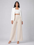 Women's Cotton Fabric High-Waist Wide Leg Palazzo Pants