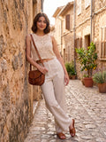 Vida Loca Beige Color Trousers For Women And Girls