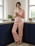 Women’s Blush Pink Linen Lounge Co-ord Set | Soft Relaxed Nightwear & Casual Wear