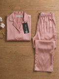 Women’s Blush Pink Linen Lounge Co-ord Set | Soft Relaxed Nightwear & Casual Wear