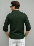 100% Cotton Green Mens Strip Full Sleeve Kurta