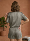 Vida Loca Grey Two Piece Set, Loungewear Set T-shirt & Shorts, Short Sleeve Women And Girls