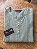 Women’s Grey Rayon 3/4 Sleeve Button-Detail Top