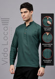 Men's Cotton Blend Slim Fit Short Kurta