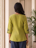 Women’s Rayon Embroidered Peplum Top –Ethnic Casual Wear with 3/4 Sleeves