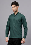 Men's Cotton Blend Slim Fit Short Kurta