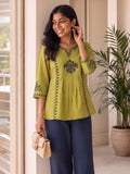 Women’s Rayon Embroidered Peplum Top –Ethnic Casual Wear with 3/4 Sleeves