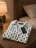Women’s Pure Cotton Printed Top | 3/4 Sleeve Relaxed Fit Collared Casual & Office Wear Shirt