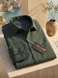 Men’s Pure Cotton Textured Formal Casual Shirt – Green