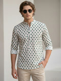 Vida Loca 100% Cotton Green Color Full Sleeve Chinese collar Cotton Printed Kurta For men and Boys.