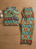 Women's Two Piece Set, Baby Green, Shirts with Wide Leg Trousers, Full Sleeve