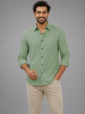 Men's White Self-Design Pure Cotton Straight Kurta | Mandarin Collar | Full Sleev