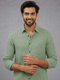 Men's White Self-Design Pure Cotton Straight Kurta | Mandarin Collar | Full Sleev