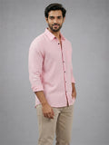 Men's White Self-Design Pure Cotton Straight Kurta | Mandarin Collar | Full Sleev