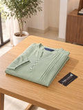 Women’s Light Green Rayon 3/4 Sleeve Button-Detail Top