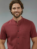Vida Loca Half Sleeve Chinese collar Cotton Slim Shirt For men and Boys.