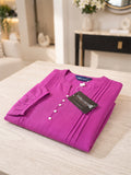Women’s Rayon Solid Regular Fit Top with Round Neck & 3/4 Sleeves
