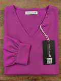 Women’s Crepe Formal Top | Elegant V-Neck Office Wear Blouse