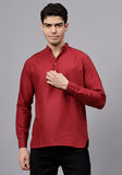 Men's Cotton Blend Slim Fit Short Kurta