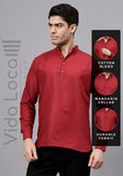 Men's Cotton Blend Slim Fit Short Kurta