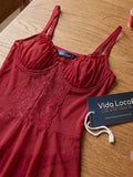 Women's Lace Satin Babydoll Nightdress with Matching Panty  ( 400 )
