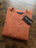 Women’s Rayon Solid Regular Fit Top with Round Neck, Button Detailing & 3/4 Sleeves