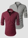 Mens Casual ZIP Style Full Sleeve Cotton Kurta (Pack 2)