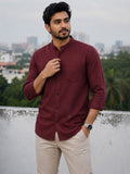 Men's White Self-Design Pure Cotton Straight Kurta | Mandarin Collar | Full Sleev