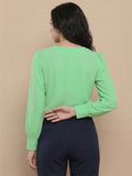 Women’s Crepe Formal Top | Elegant V-Neck Office Wear Blouse