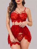Women's Floral Lace Babydoll Lingerie Set | Elegant Sleeveless Nightwear Dress ( 271 )
